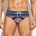 Pink And Blue Southwestern Pattern Print Men's Swim Briefs