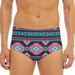 Pink And Blue Southwestern Pattern Print Men's Triangle Swim Briefs
