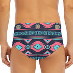Pink And Blue Southwestern Pattern Print Men's Triangle Swim Briefs