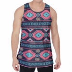 Pink And Blue Southwestern Pattern Print Men's Velvet Tank Top