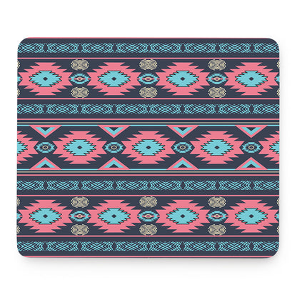 Pink And Blue Southwestern Pattern Print Mouse Pad