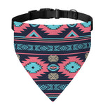 Pink And Blue Southwestern Pattern Print Over The Collar Dog Bandana