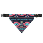 Pink And Blue Southwestern Pattern Print Over The Collar Dog Bandana