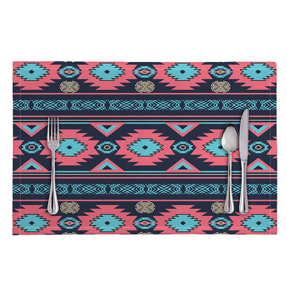 Pink And Blue Southwestern Pattern Print Placemat