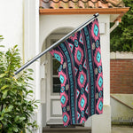 Pink And Blue Southwestern Pattern Print Polyester Flag