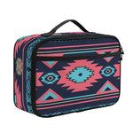 Pink And Blue Southwestern Pattern Print Portable Lunch Bag