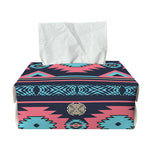Pink And Blue Southwestern Pattern Print Rectangle Tissue Box Cover
