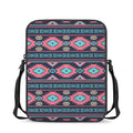 Pink And Blue Southwestern Pattern Print Rectangular Crossbody Bag