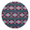Pink And Blue Southwestern Pattern Print Round Blanket