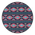 Pink And Blue Southwestern Pattern Print Round Floor Mat