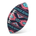 Pink And Blue Southwestern Pattern Print Rugby Ball