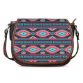 Pink And Blue Southwestern Pattern Print Saddle Bag