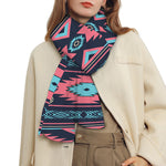 Pink And Blue Southwestern Pattern Print Scarf