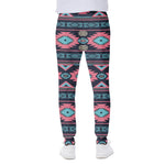Pink And Blue Southwestern Pattern Print Scuba Joggers