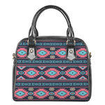 Pink And Blue Southwestern Pattern Print Shoulder Handbag