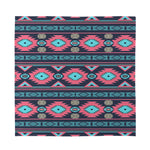 Pink And Blue Southwestern Pattern Print Silk Bandana