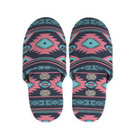 Pink And Blue Southwestern Pattern Print Slippers