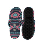 Pink And Blue Southwestern Pattern Print Slippers