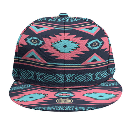Pink And Blue Southwestern Pattern Print Snapback Cap