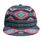 Pink And Blue Southwestern Pattern Print Snapback Cap