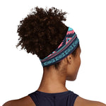 Pink And Blue Southwestern Pattern Print Sports Headband