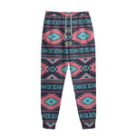 Pink And Blue Southwestern Pattern Print Sweatpants