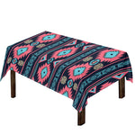 Pink And Blue Southwestern Pattern Print Tablecloth