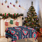 Pink And Blue Southwestern Pattern Print Tablecloth