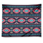 Pink And Blue Southwestern Pattern Print Tapestry