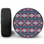 Pink And Blue Southwestern Pattern Print Tire Cover