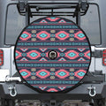 Pink And Blue Southwestern Pattern Print Tire Cover With Camera Hole