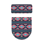 Pink And Blue Southwestern Pattern Print Toilet Lid And Tank Cover Set