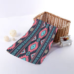 Pink And Blue Southwestern Pattern Print Towel