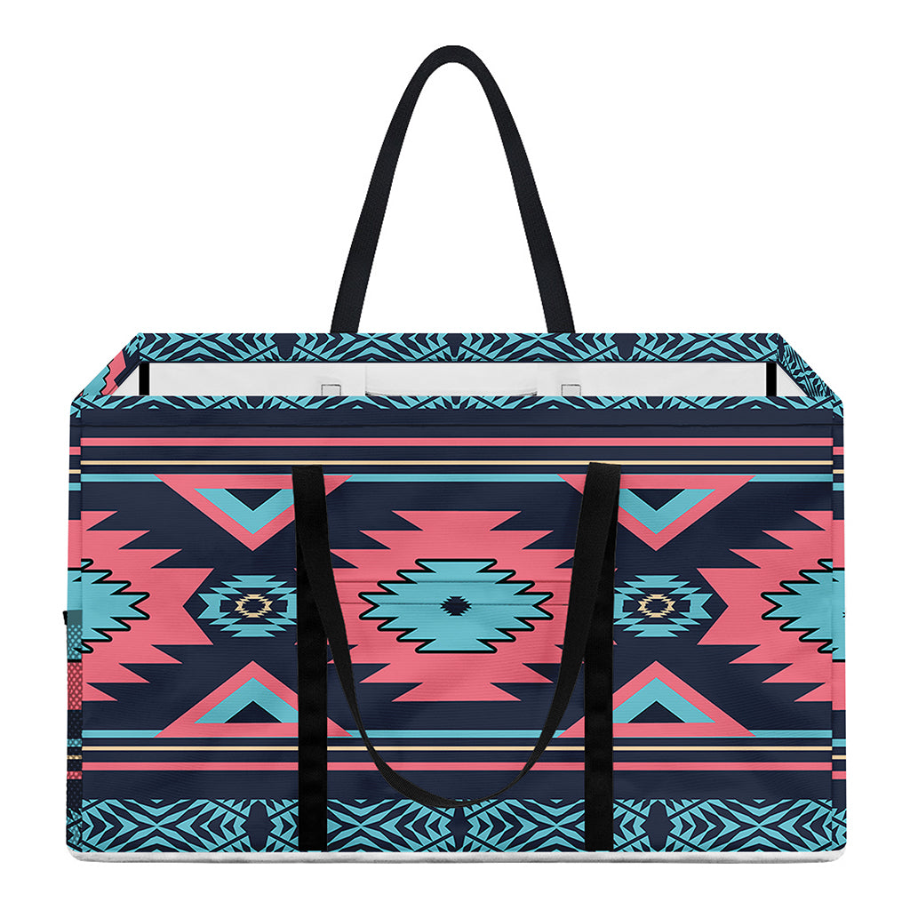 Pink And Blue Southwestern Pattern Print Utility Tote Bag