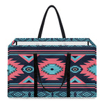 Pink And Blue Southwestern Pattern Print Utility Tote Bag