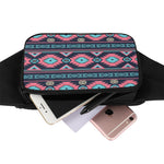 Pink And Blue Southwestern Pattern Print Waist Bag