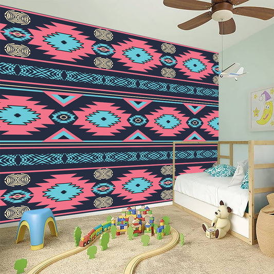 Pink And Blue Southwestern Pattern Print Wall Sticker