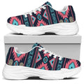Pink And Blue Southwestern Pattern Print White Chunky Shoes