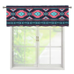 Pink And Blue Southwestern Pattern Print Window Valance