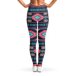 Pink And Blue Southwestern Pattern Print Women's Leggings