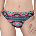 Pink And Blue Southwestern Pattern Print Women's Thong