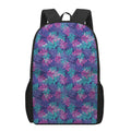 Pink And Blue Tropical Palm Leaf Print 17 Inch Backpack