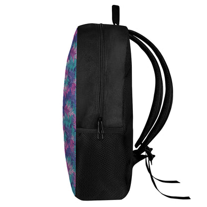 Pink And Blue Tropical Palm Leaf Print 17 Inch Backpack