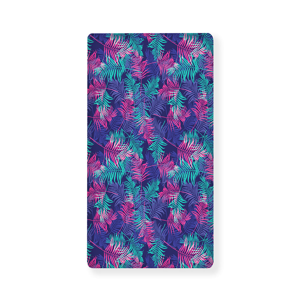 Pink And Blue Tropical Palm Leaf Print Baby Crib Sheet
