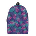Pink And Blue Tropical Palm Leaf Print School Backpack