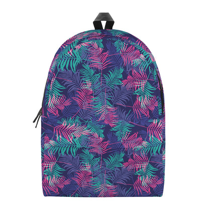 Pink And Blue Tropical Palm Leaf Print Backpack