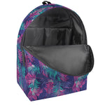 Pink And Blue Tropical Palm Leaf Print Backpack
