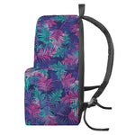 Pink And Blue Tropical Palm Leaf Print Backpack