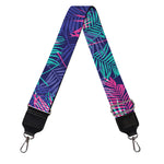 Pink And Blue Tropical Palm Leaf Print Bag Strap