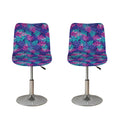 Pink And Blue Tropical Palm Leaf Print Bar Stool Covers